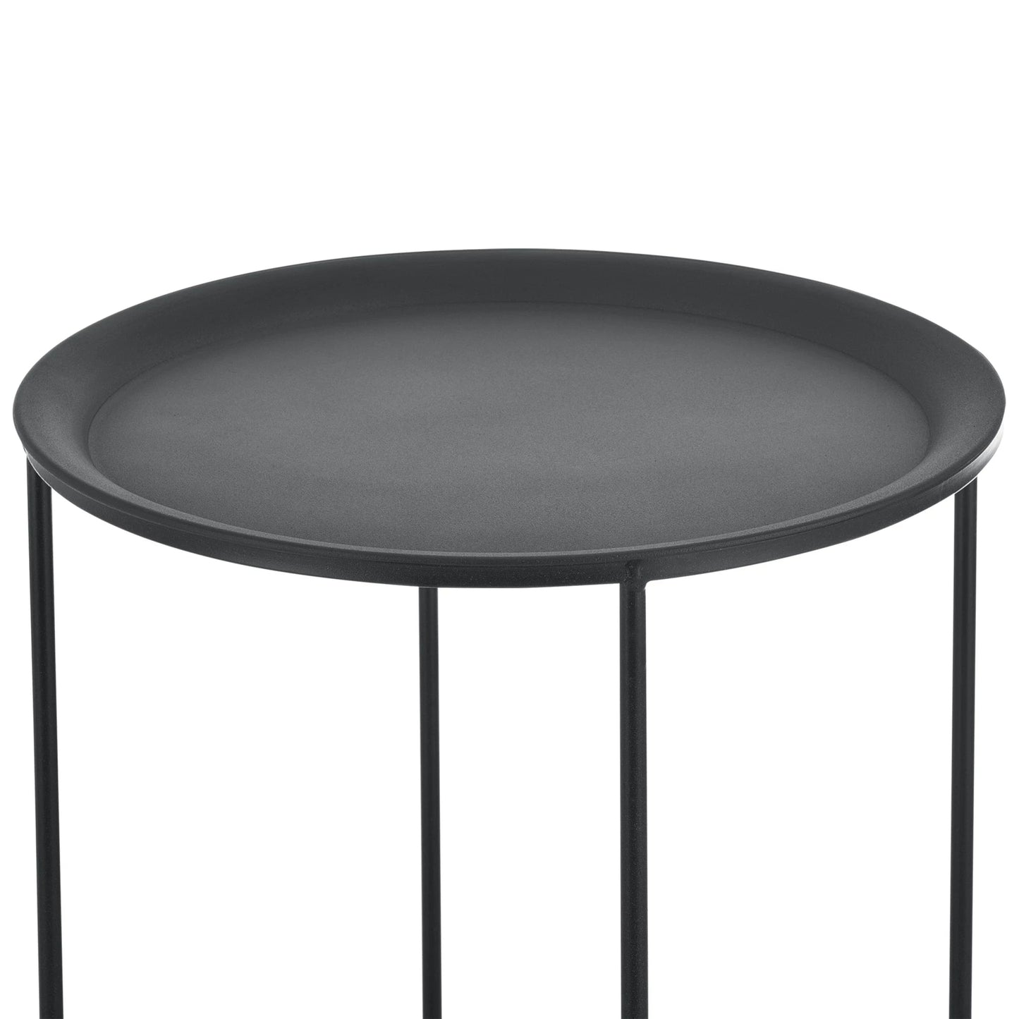 In And OutdoorMatch Salontafel Garett - Rond - Set van 3 - Zwart - 45xØ30 - 50xØ35 - 55xØ40 cm - Metaal - Modern Design Bijzetttafel