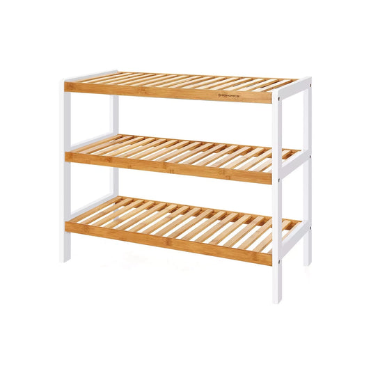 In And OutdoorMatch Schoenenbank Dena - Hout wit - Opbergruimte - Halbank - 70x55x26cm shoe rack