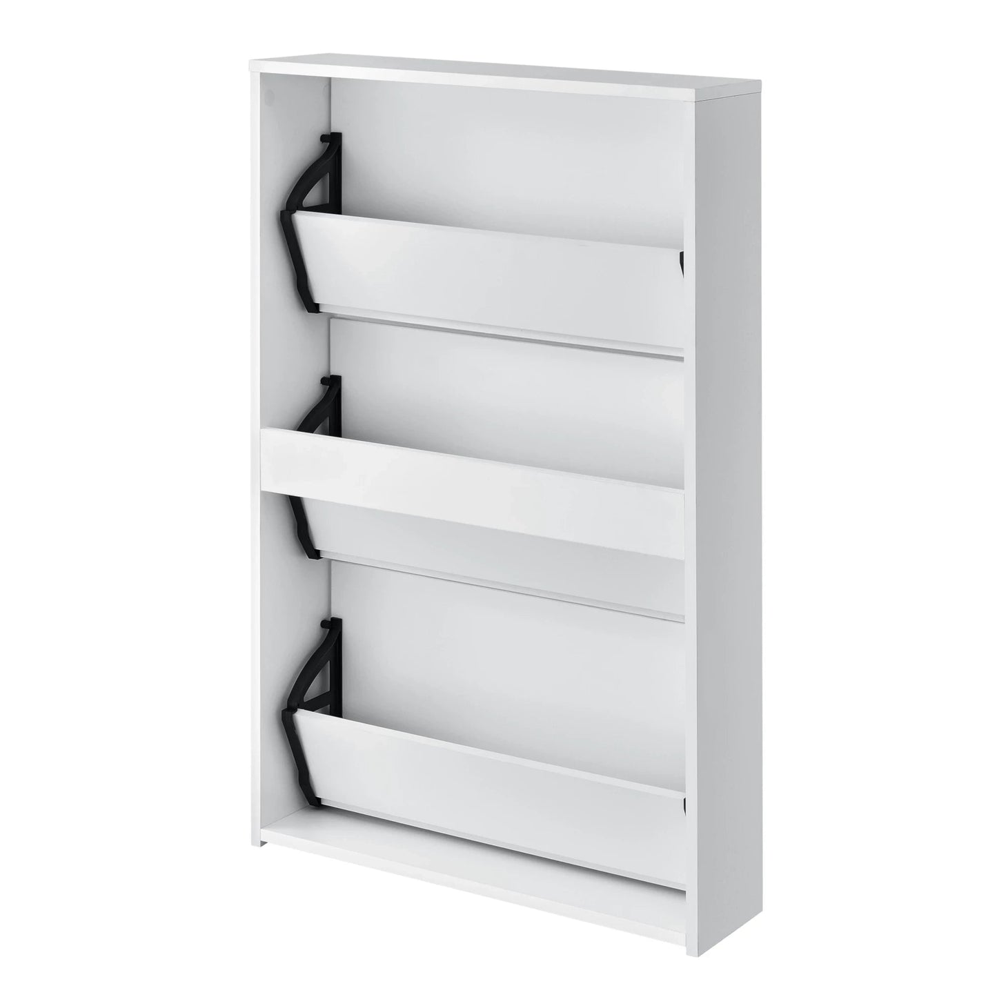 In And OutdoorMatch Schoenenkast Dan - Met Spiegels - Met 3 Vouwdeuren - 102,5x63x17 cm - Wit - Spaanplaat shoe rack