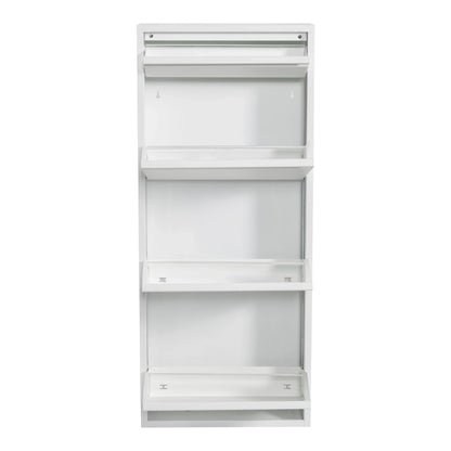 In And OutdoorMatch Schoenenkast Livy - Met 4 Vouwdeuren - Wit - Ruimtebesparend shoe rack