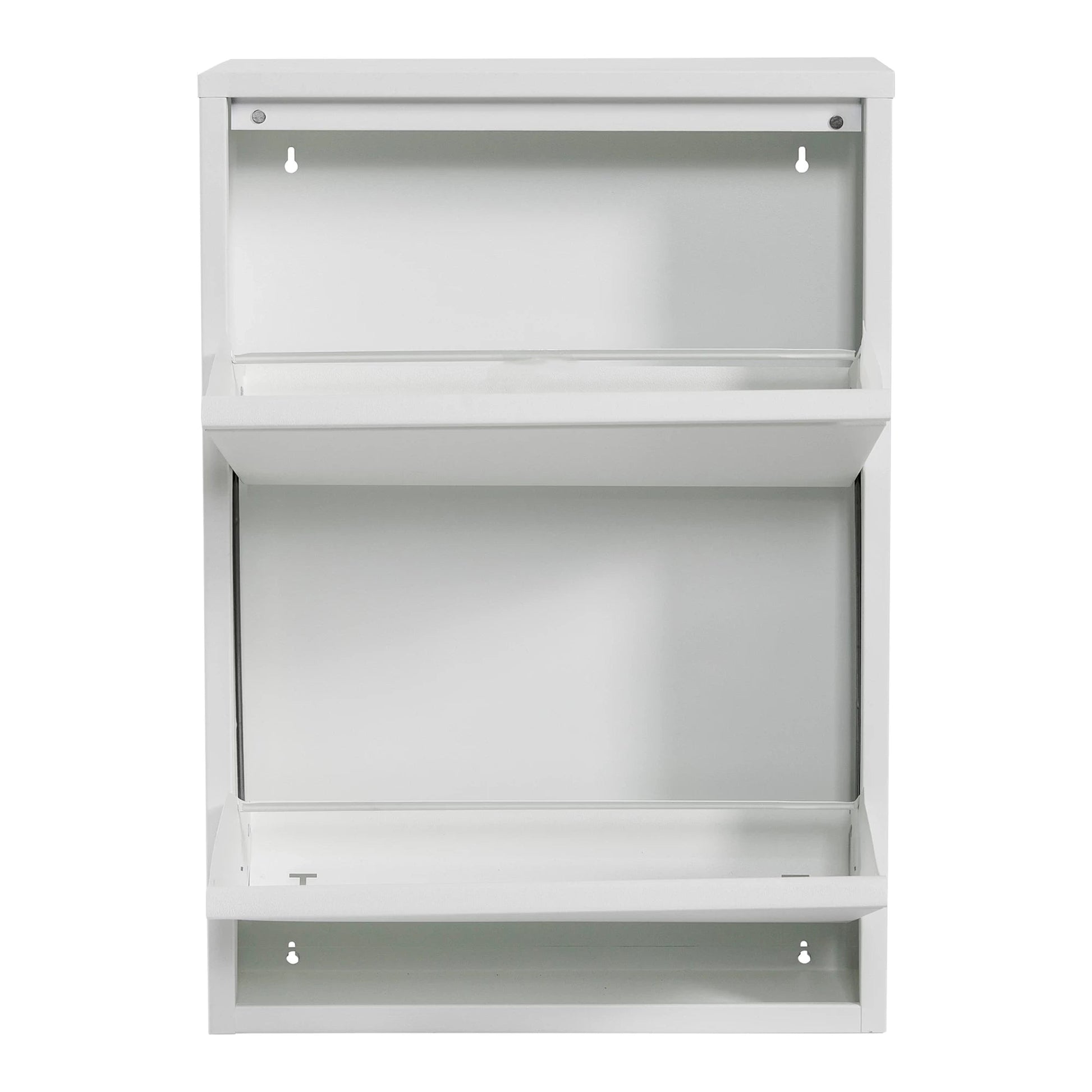 In And OutdoorMatch Schoenenkast Sormi - Met 2 Vouwdeuren - Wit - Metaal - Ruimtebesparend shoe rack