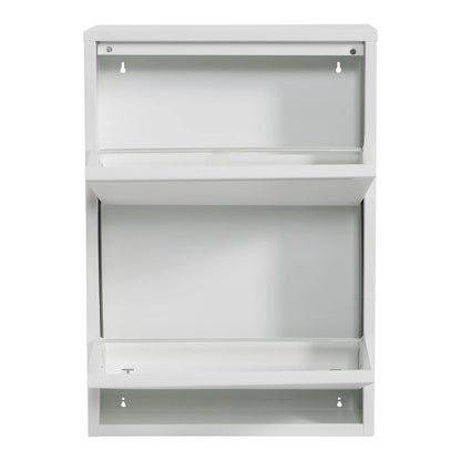 In And OutdoorMatch Schoenenkast Sormi - Met 2 Vouwdeuren - Wit - Metaal - Ruimtebesparend shoe rack