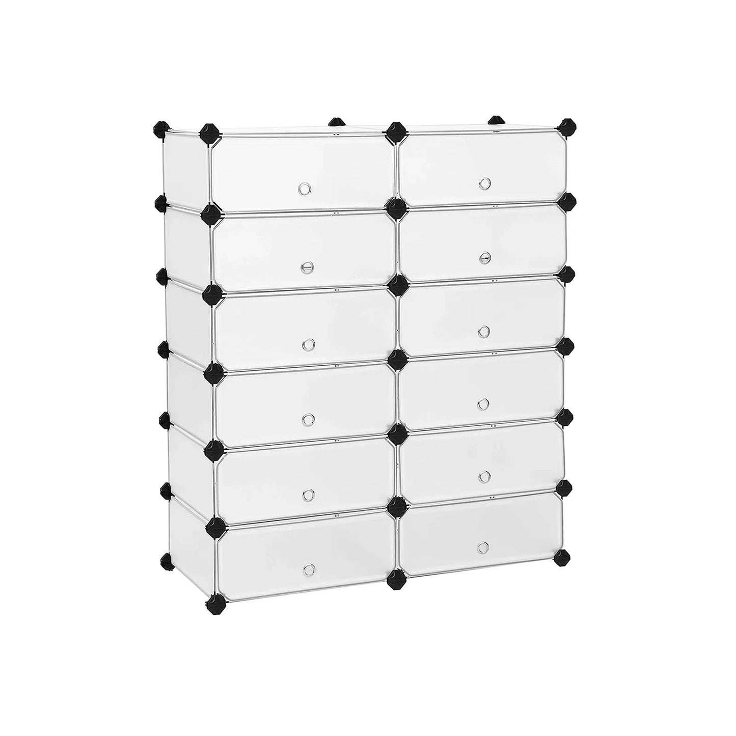 In And OutdoorMatch Schoenenrek Marty - Wit - 24 paar schoenen - Schoenenkast - Hoogte 105 cm shoe rack