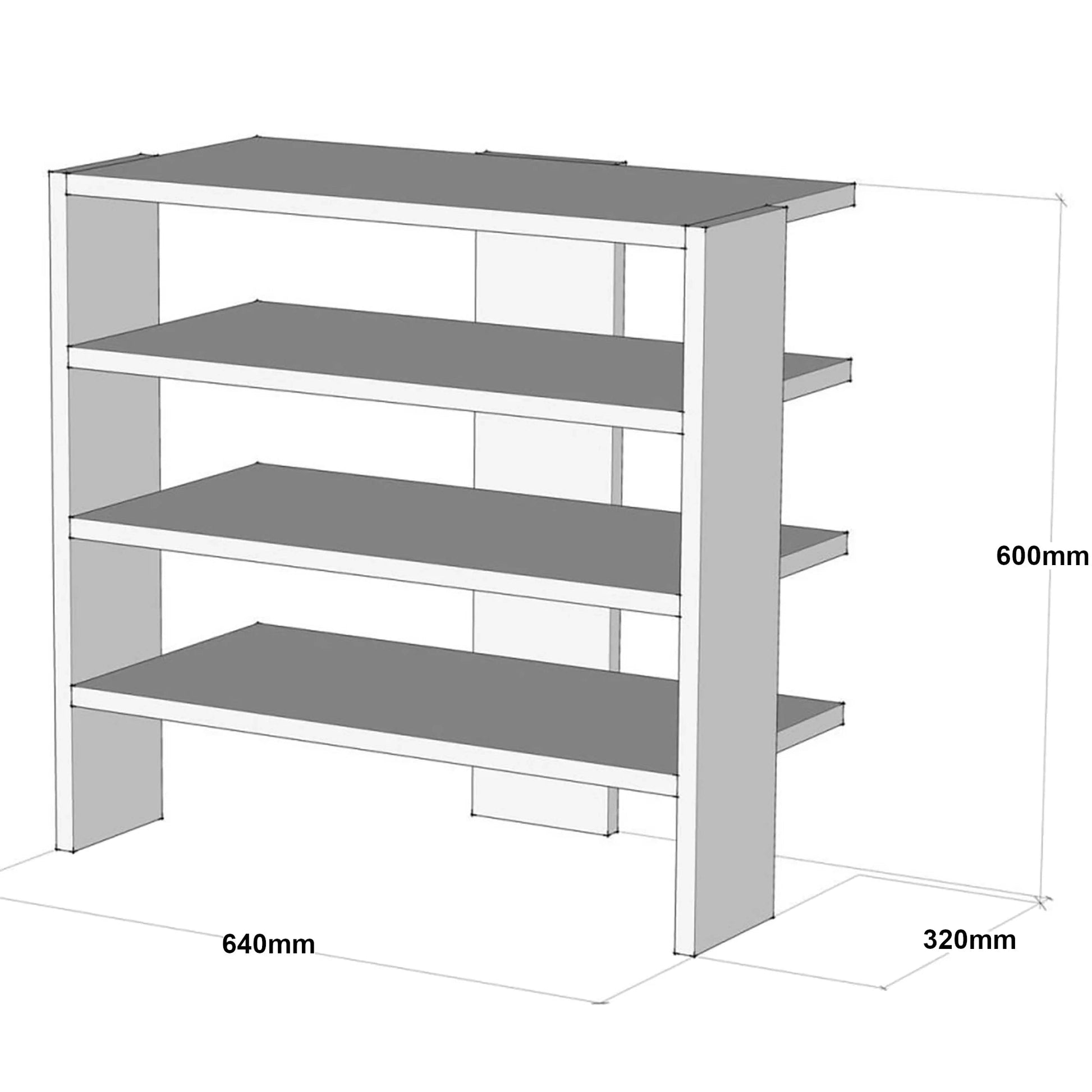 In And OutdoorMatch Schoenenrek Vito - 60x64x32 cm - Wit - MDF shoe rack