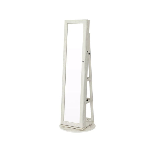 In And OutdoorMatch Spiegelkast Joana - 360 graden draaibaar - Met slot - Juwelenkast Staand - Sieradenkast spiegel - Sieradendoos - 54x54x161cm Mirror cabinet