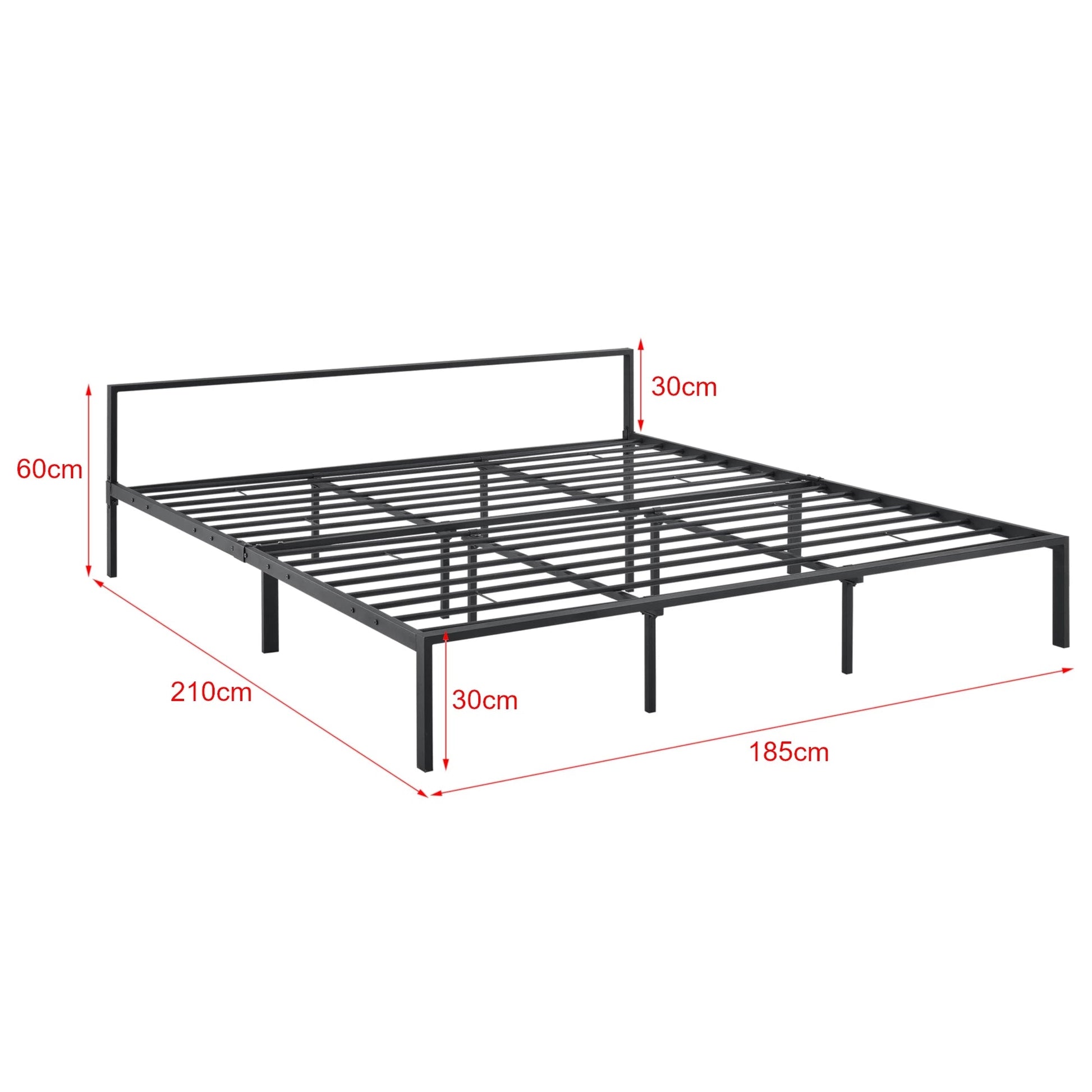 In And OutdoorMatch Stalen Bed Reta - Bedframe - Met bedbodem - 180x200 cm - Mat Zwart - Modern Design Bedframe