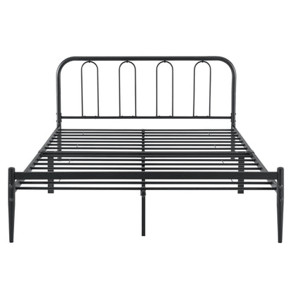 In And OutdoorMatch Stalen bed Bradly - Bedframe - Met bedbodem - 160x200 cm - Matzwart - Modern design Bedframe