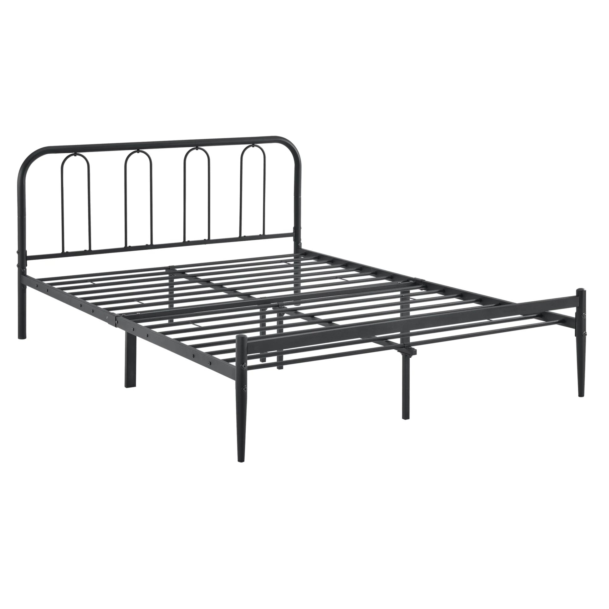 In And OutdoorMatch Stalen bed Bradly - Bedframe - Met bedbodem - 160x200 cm - Matzwart - Modern design Bedframe