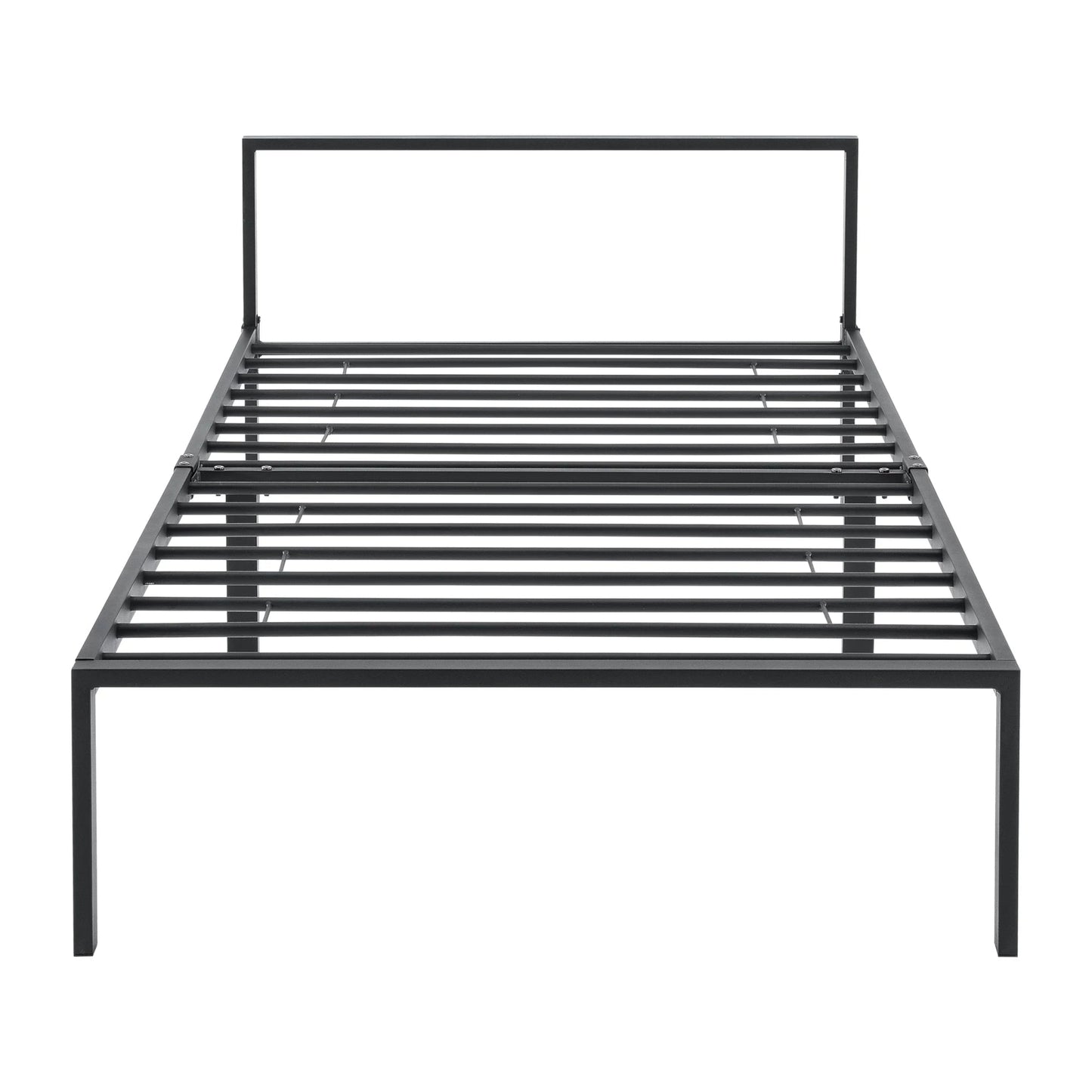 In And OutdoorMatch Stalen bed Carole - Bedframe - Met bedbodem - 90x200 cm - Zwart - Modern design Bedframe