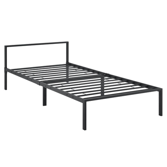 In And OutdoorMatch Stalen bed Carole - Bedframe - Met bedbodem - 90x200 cm - Zwart - Modern design Bedframe