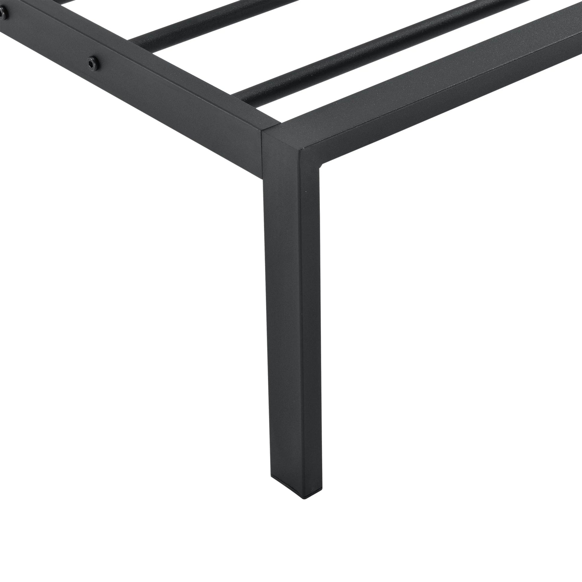 In And OutdoorMatch Stalen bed Thora - Bedframe - Met bedbodem - 140x200 cm - Zwart - Modern design Bedframe