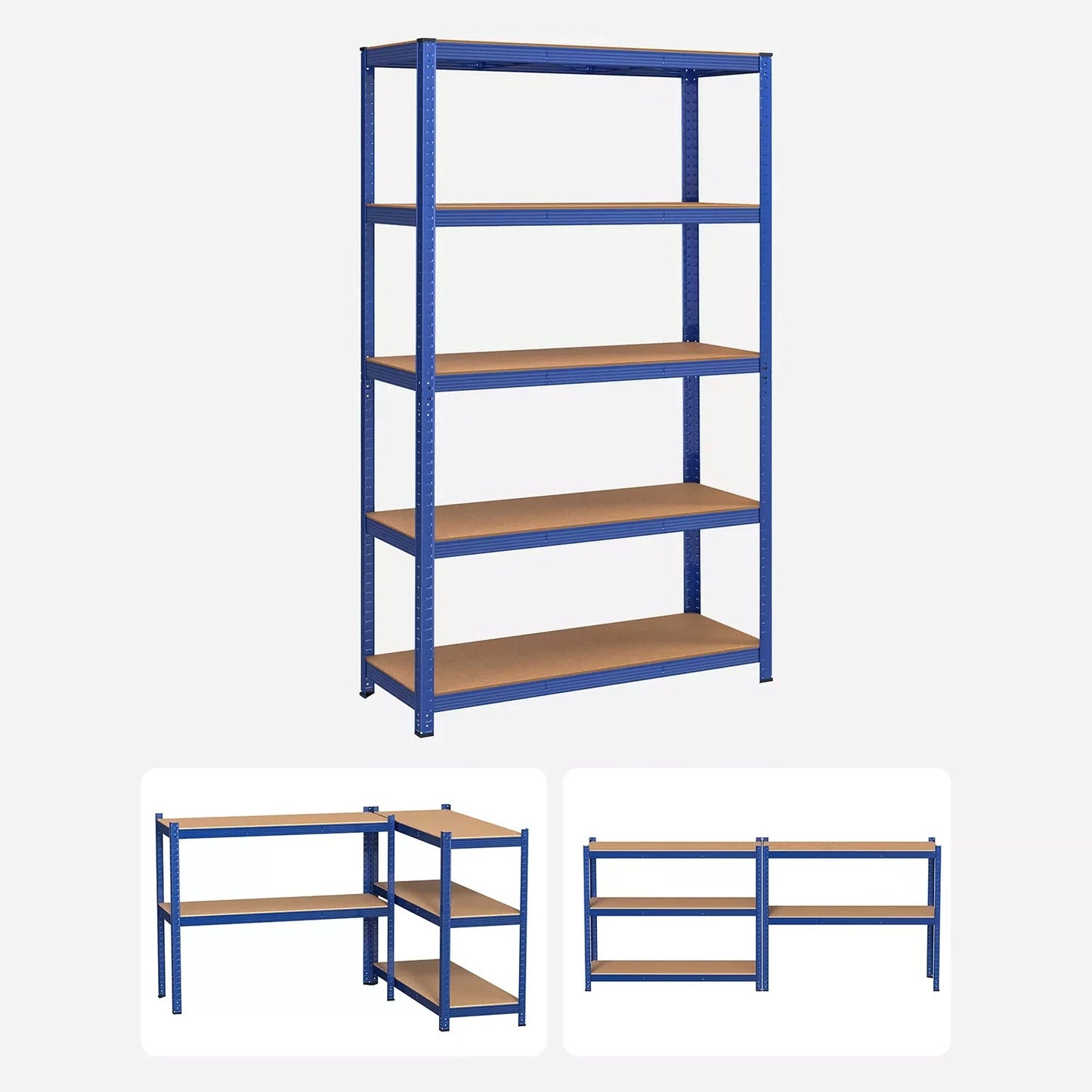 In And OutdoorMatch Stellingkast Kristofer - 60x120x200cm - Set van 2 - Opbergrek - Metaal - 875 kg draagvermogen - 5 Verstelbare lagen storage rack