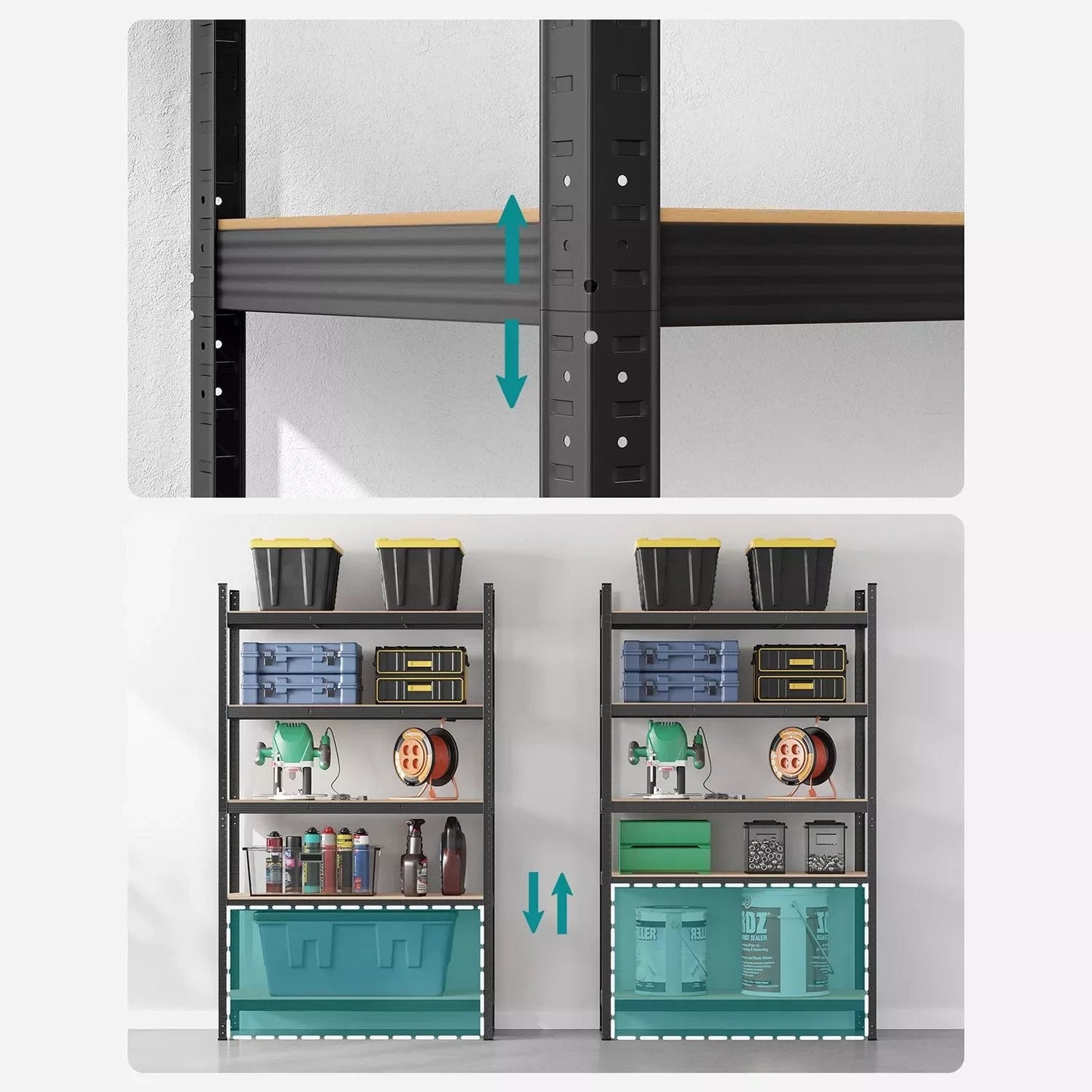 In And OutdoorMatch Stellingkast Pearlie - 60x120x200cm - Opbergrek - Metaal - 875 kg draagvermogen - Verstelbaar storage rack