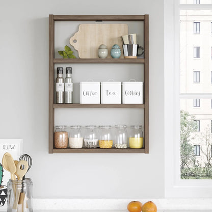 In And OutdoorMatch Stijlvol Keukenrek Vida - 60x43x9cm - Eiken Grijs - Tijdloos Design - Spaanplaat kitchen rack