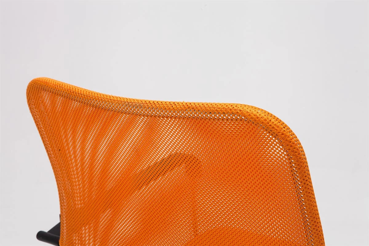 In And OutdoorMatch Stoel Paula - Chrome-look - Oranje Stoel - Mesh Stof - Bezoekersstoel - Bureaustoel - Hoge kwaliteit bekleding - Klassiek design - Comfortabele stoel Eetkamerstoel