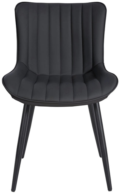 In And OutdoorMatch Stoelen Oliver - Zwart - Set van 2 - Kunstleer - Hoogwaardige bekleding - Stijlvolle stoelen - Luxe uitstraling Eetkamerstoel