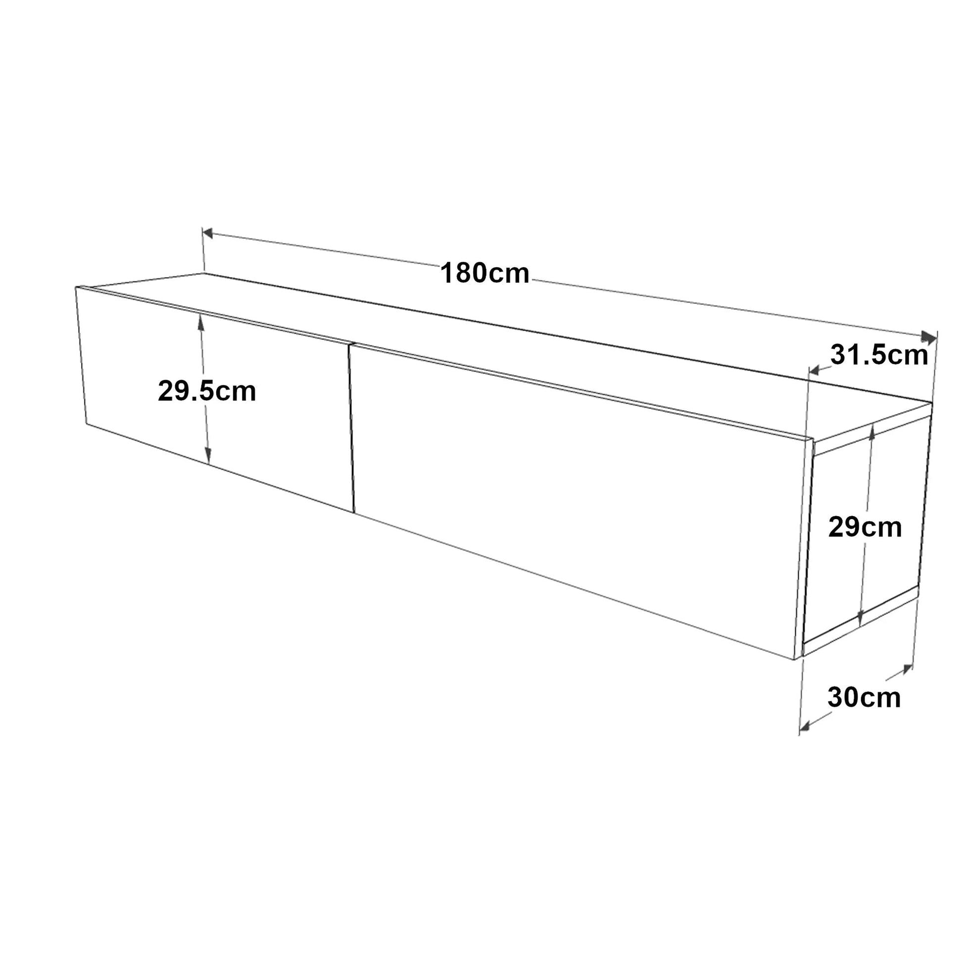 In And OutdoorMatch TV Kast Avax - TV Meubel - TV meubel - 180x31,5x29,5cm - Houtkleurig - Spaanplaat - Sierkast TV-meubel