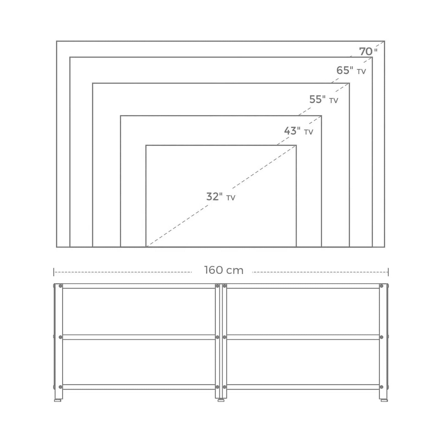 In And OutdoorMatch TV-meubel industrieel Wheelsy - Meubelkast - Hout - Bruin/zwart - 160x39x52cm TV-meubel