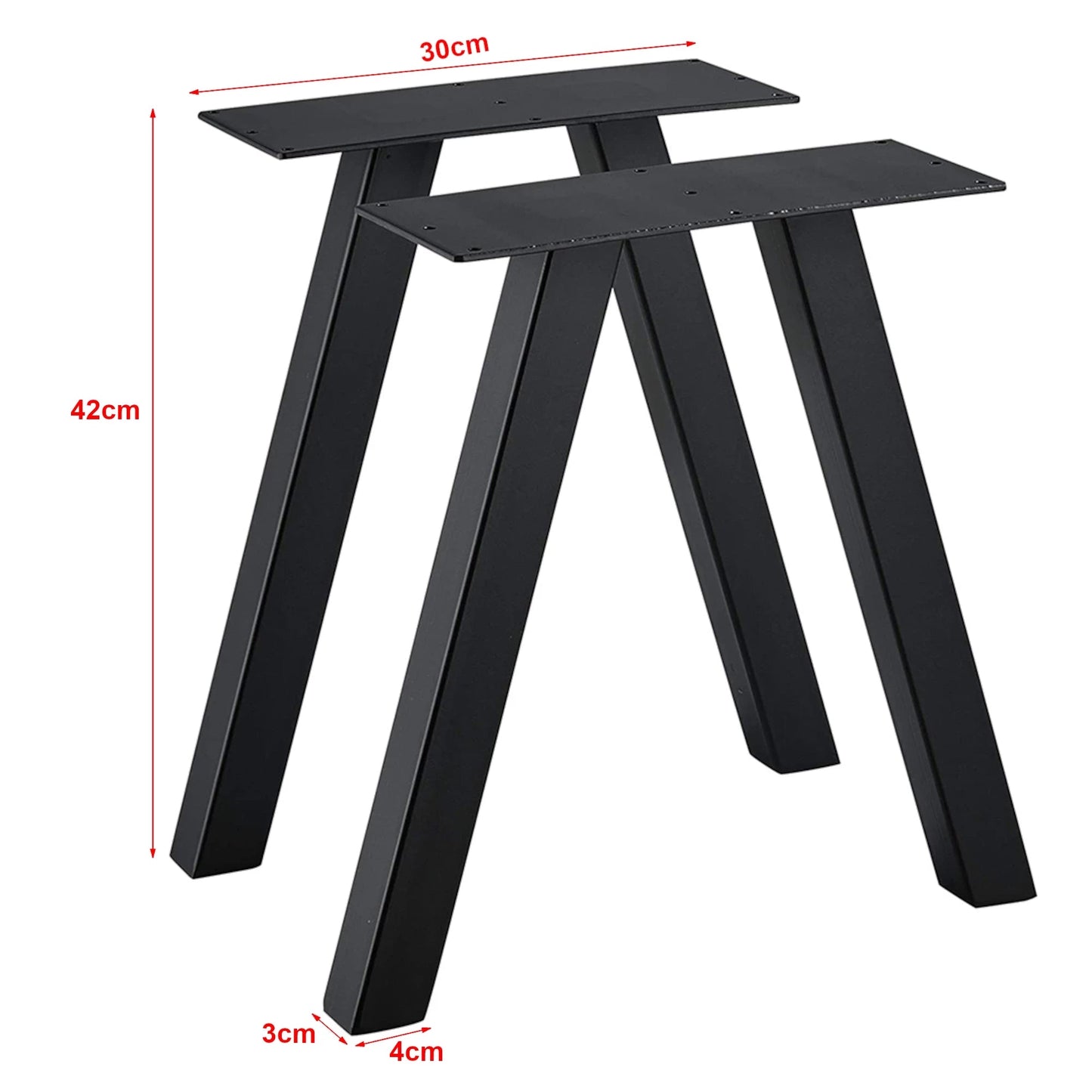 In And OutdoorMatch Tafelonderstel Johathan - Staal - Set van 2 - 42x30cm - Zwart - Duurzaam table legs