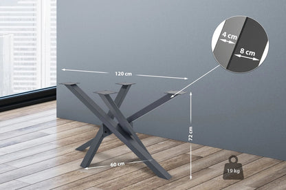 In And OutdoorMatch Tafelpoten Betty - 120x60x72cm - Staalgecoat - Industrieel Design - 4-poots tafelonderstel table legs