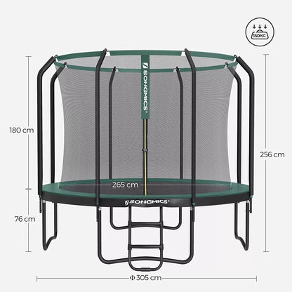 In And OutdoorMatch Trampoline Conor - 366 cm - Trampoline met veiligheidsnet en ladder - gewatteerd frame - voor kinderen en volwassenen - binnennet Trampoline