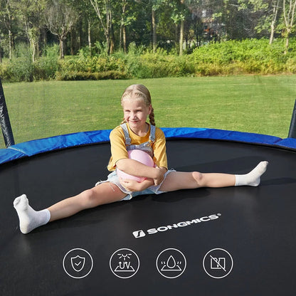 In And OutdoorMatch Trampoline Toni - 366 cm - Blauw - Trampoline met veiligheidsnet en ladder - gewatteerd frame - voor kinderen en volwassenen - binnennet Trampoline