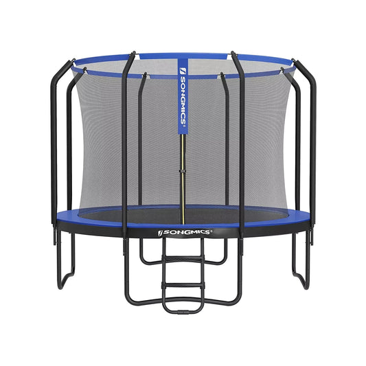 In And OutdoorMatch Trampoline Toni - 366 cm - Blauw - Trampoline met veiligheidsnet en ladder - gewatteerd frame - voor kinderen en volwassenen - binnennet Trampoline