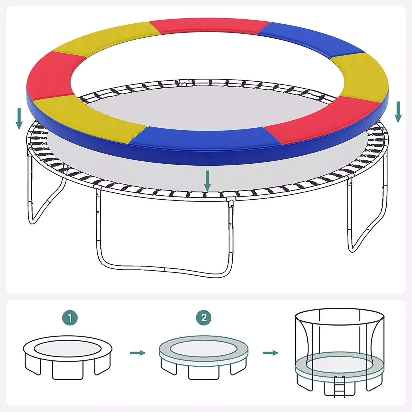 In And OutdoorMatch Trampolinerand Constantin - Kleurrijk - 183x30x12 cm - Ø 366 cm Trampoline rand