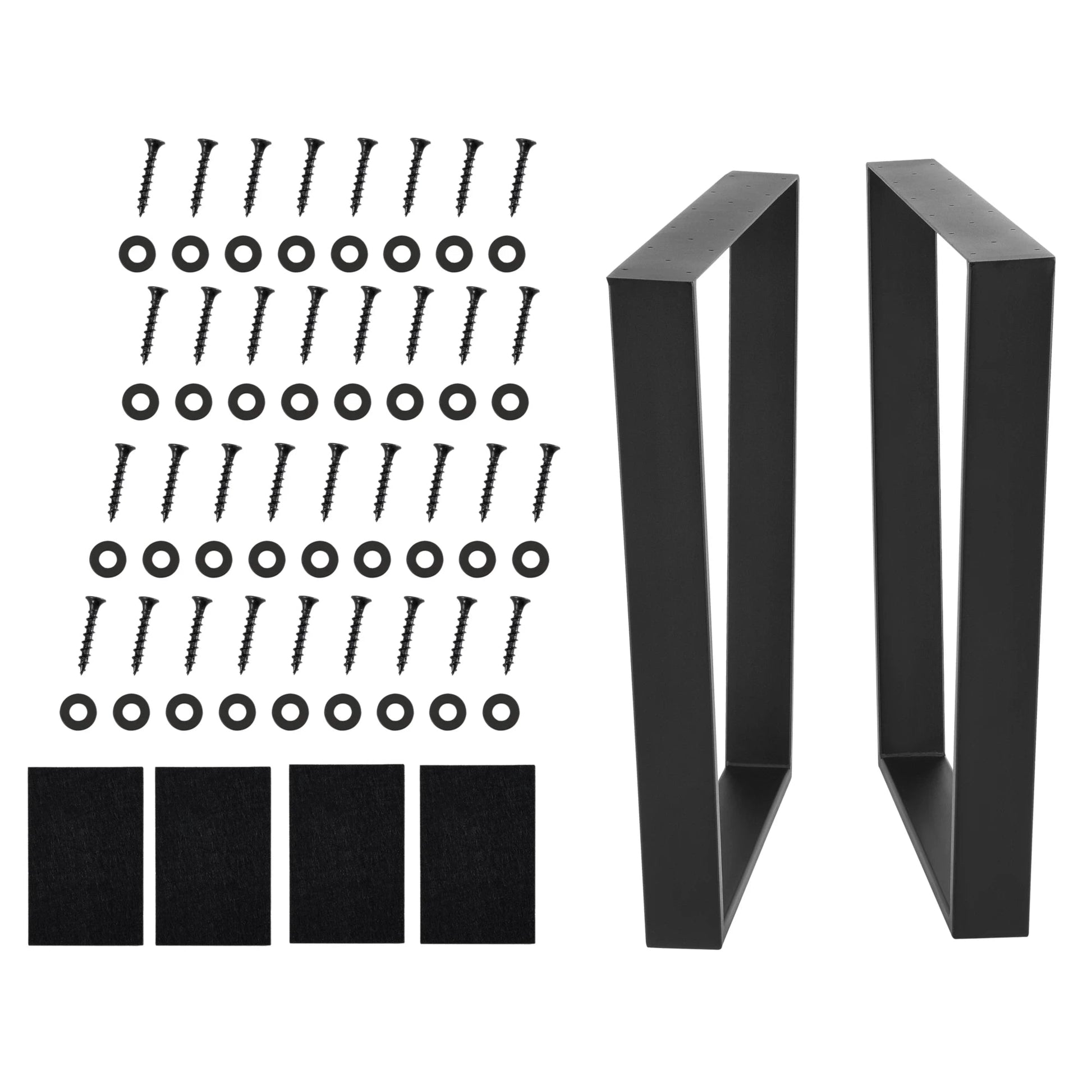 In And OutdoorMatch Trapeziumpoot tafelpoot Jessyca-55x72 cm set van 2 zwart mat table legs