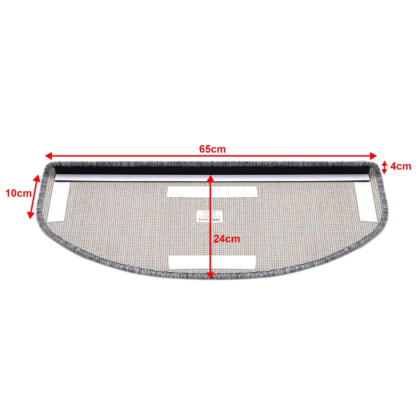 In And OutdoorMatch Trapmat Livo - Set van 15 - Rond - Zelfklevend - Lichtgrijs - 65x24cm Trap mat