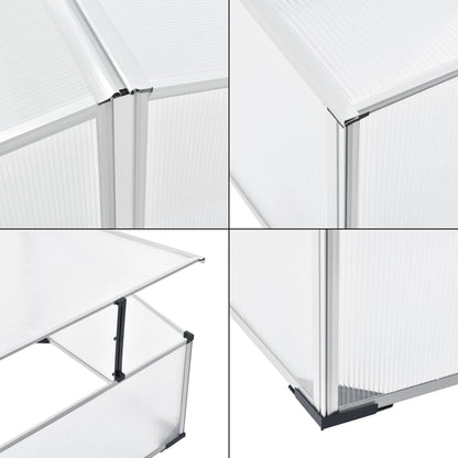 In And OutdoorMatch Tuinkas Gamon - Mini Kas - 100x120x30-40 cm - Aluminium Polycarbonaat - Weerbestendig Garden Storage box