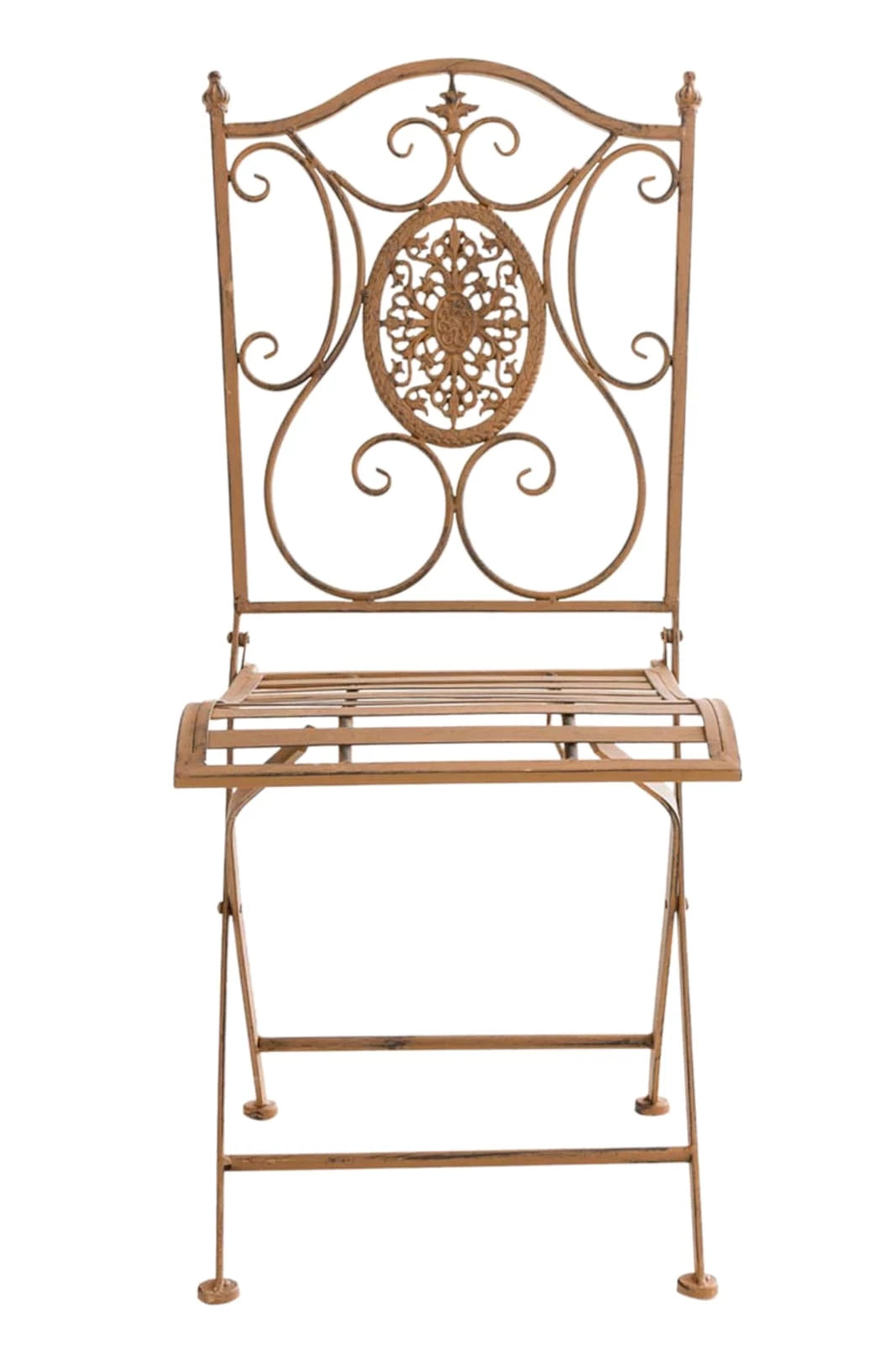 In And OutdoorMatch Tuinstoel Dallas - Antiek Wit - Set van 2 - Ijzer - Klapstoel - Buitenstoel - Stoel - Hoge kwaliteit - Luxe stijlvolle tuinstoel - Handgemaakt antiek patina Garden Chair