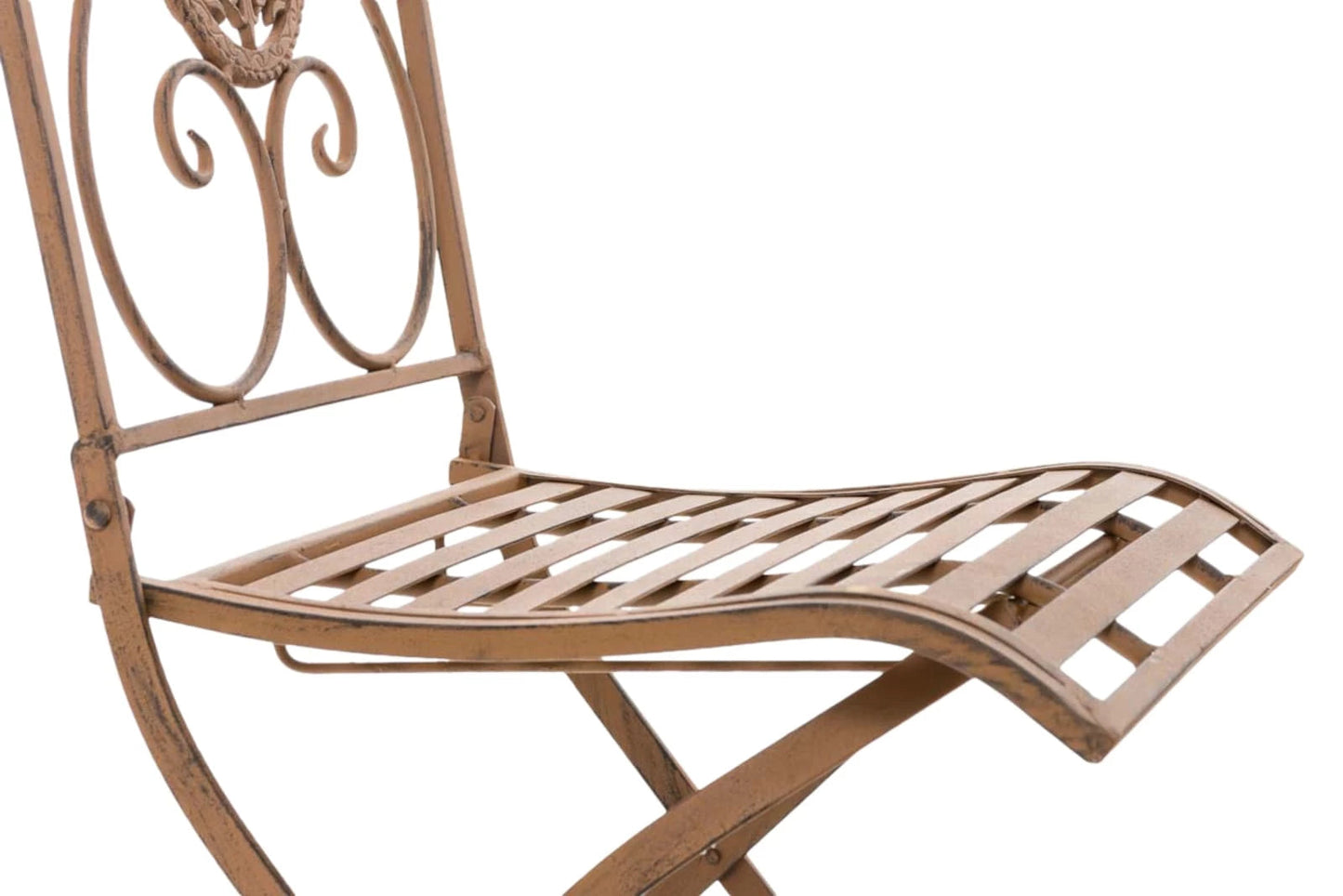 In And OutdoorMatch Tuinstoel Dallas - Antiek Wit - Set van 2 - Ijzer - Klapstoel - Buitenstoel - Stoel - Hoge kwaliteit - Luxe stijlvolle tuinstoel - Handgemaakt antiek patina Garden Chair