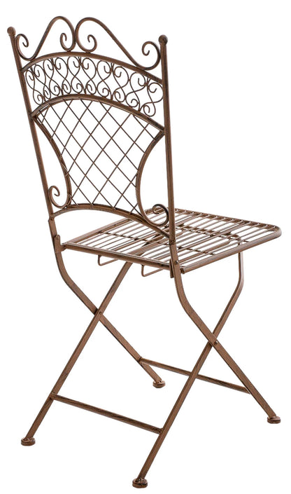 In And OutdoorMatch Tuinstoel Daren - Bruin - Set van 2 - Klapstoel - Ijzer - Buitenstoel - Stoel - Hoge kwaliteit - Stijlvolle tuinstoel - Handgemaakt antiek patina Garden Chair