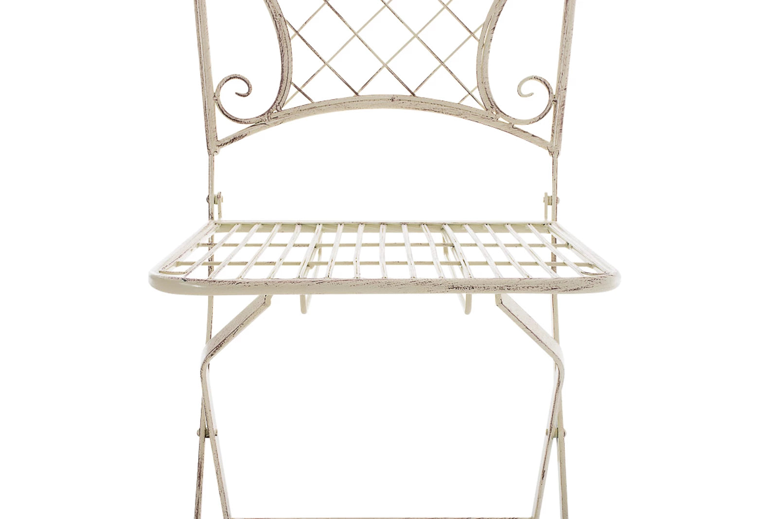 In And OutdoorMatch Tuinstoel Dina - Beige - Set van 2 - Klapstoel - Ijzer - Buitenstoel - Stoel - Hoge kwaliteit - Stijlvolle tuinstoel - Handgemaakt antiek patina Garden Chair