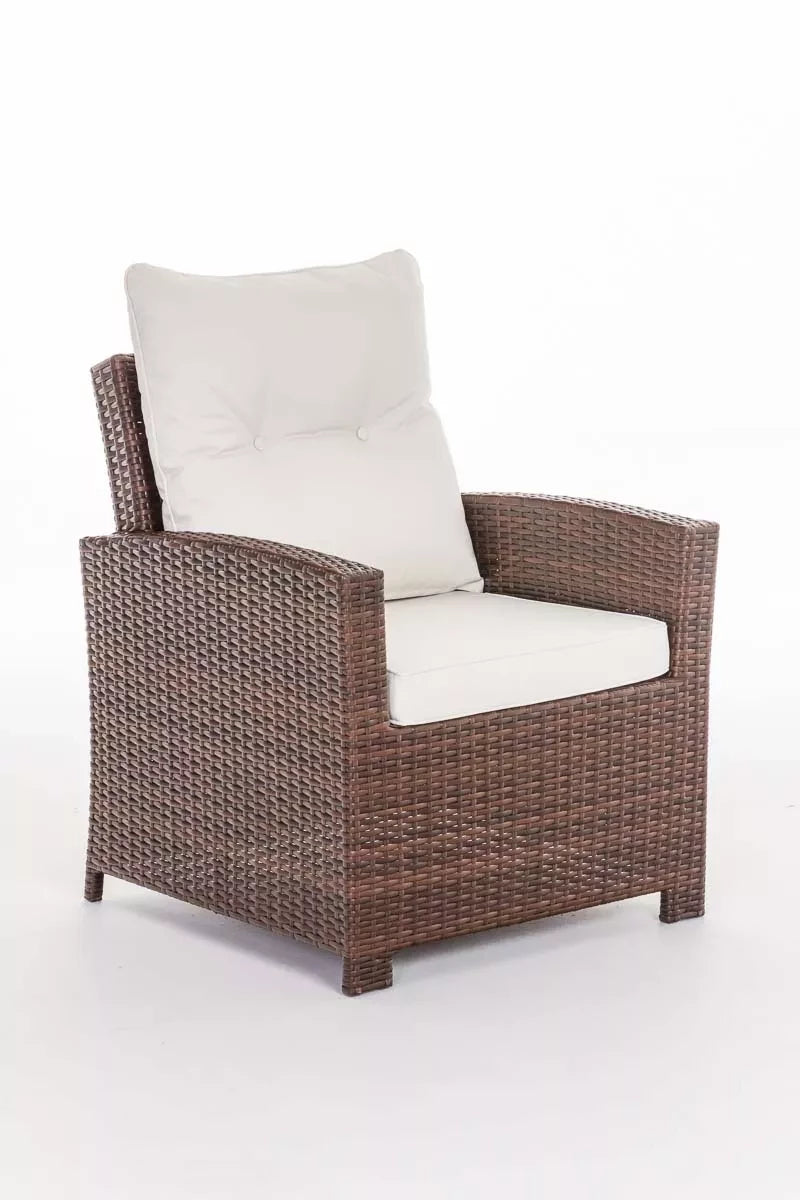 In And OutdoorMatch Tuinstoel Dock - Weerbestendig - Loungestoel look - Wicker - Bruin - Tuinstoelen set van 1 Garden Chair