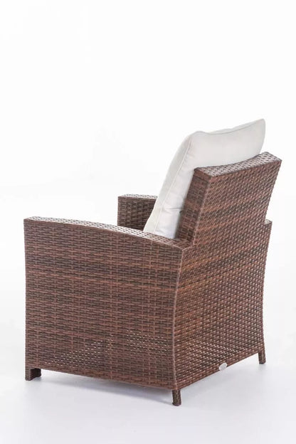 In And OutdoorMatch Tuinstoel Dock - Weerbestendig - Loungestoel look - Wicker - Bruin - Tuinstoelen set van 1 Garden Chair