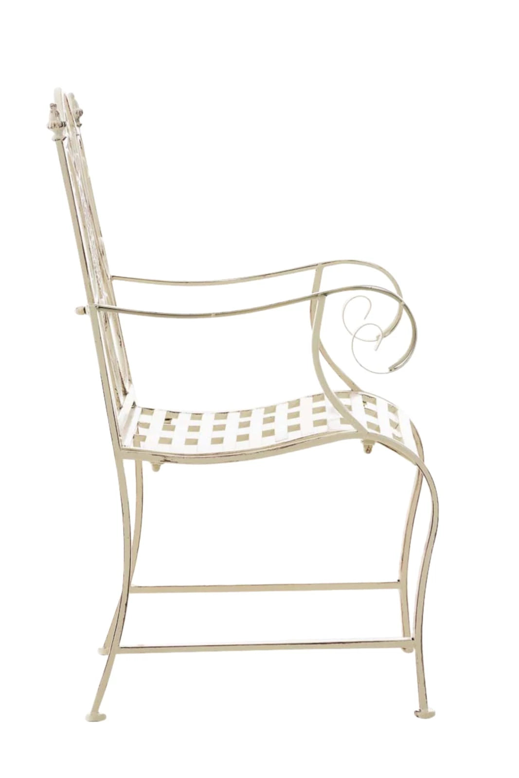 In And OutdoorMatch Tuinstoel Eddy - Crème - Set van 2 - Ijzer - Buitenstoel - Stoel - Hoge kwaliteit - Stijlvolle tuinstoel - Handgemaakt antiek patina Garden Chair