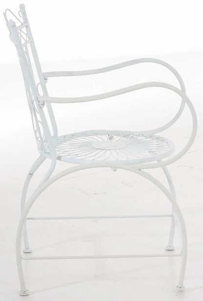 In And OutdoorMatch Tuinstoel Erin - Wit - Set van 2 - Ijzer - Buitenstoel - Stoel - Hoge kwaliteit - Luxe stijlvolle tuinstoel - Handgemaakt antiek patina Garden Chair