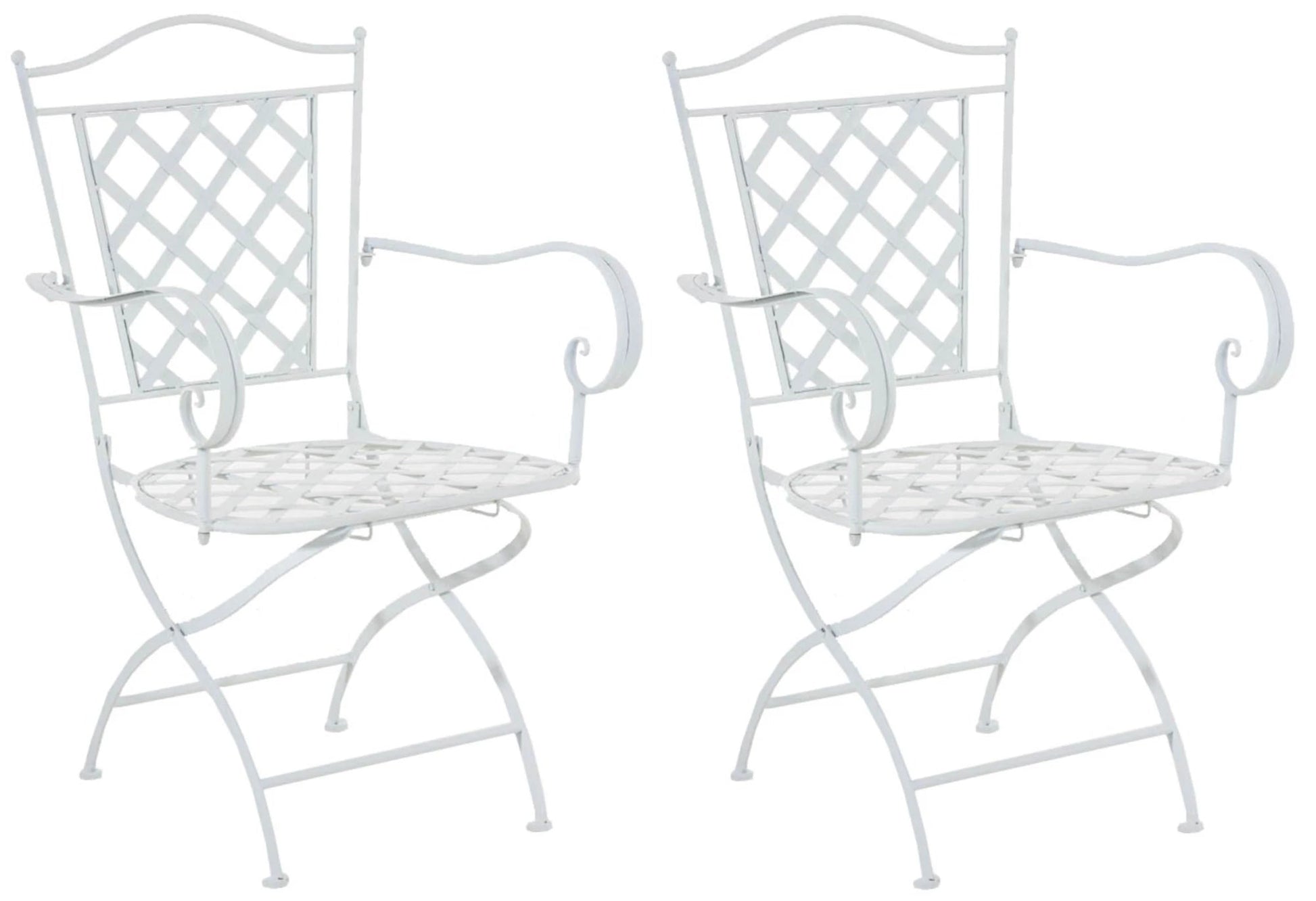 In And OutdoorMatch Tuinstoel Fatima - Zilverkleurig - Set van 2 - IJzer - Buitenstoel - Stoel - Hoge kwaliteit - Stijlvolle tuinstoel - Handgemaakte antieke patina Garden Chair