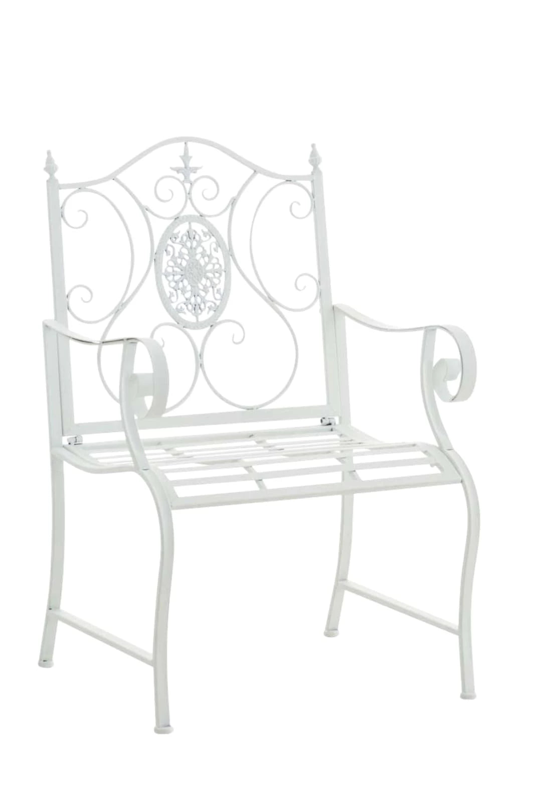 In And OutdoorMatch Tuinstoel Nick - Wit - Set van 2 - Ijzer - Buitenstoel - Stoel - Hoge kwaliteit - Stijlvolle tuinstoel - Handgemaakt antiek patina Garden Chair