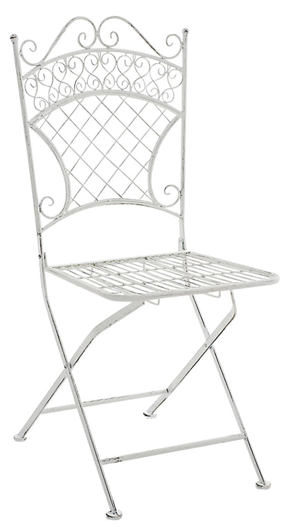 In And OutdoorMatch Tuinstoel Olivia - Grijs - Set van 2 - Klapstoel - Ijzer - Buitenstoel - Stoel - Hoge kwaliteit - Stijlvolle tuinstoel - Handgemaakt antiek patina Garden Chair