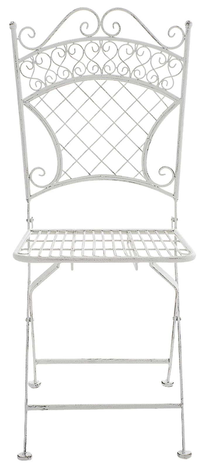 In And OutdoorMatch Tuinstoel Olivia - Grijs - Set van 2 - Klapstoel - Ijzer - Buitenstoel - Stoel - Hoge kwaliteit - Stijlvolle tuinstoel - Handgemaakt antiek patina Garden Chair