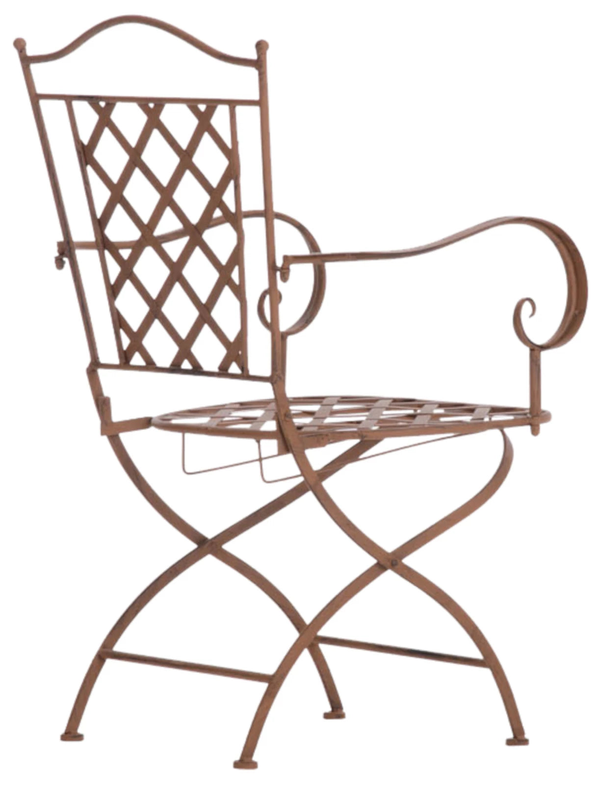 In And OutdoorMatch Tuinstoel Rosanne - Bruin - Set van 2 - Ijzer - Buitenstoel - Stoel - Hoge kwaliteit - Stijlvolle tuinstoel - Handgemaakte antieke patina Garden Chair