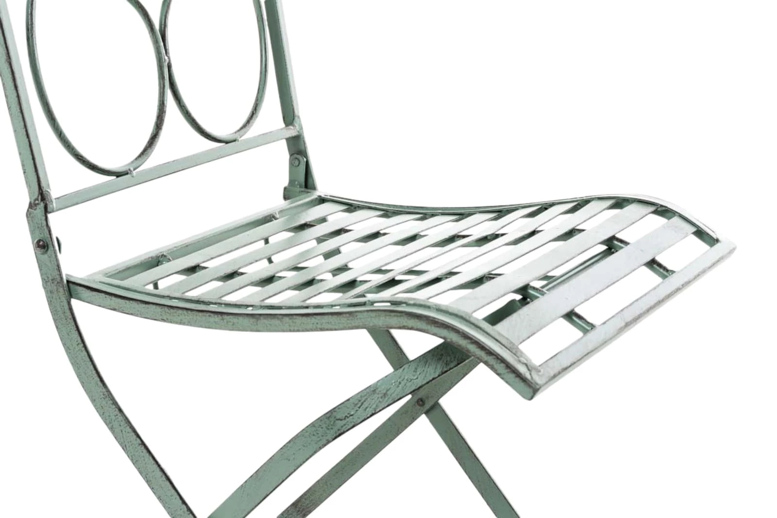 In And OutdoorMatch Tuinstoel Siem - Groen - Set van 2 - Metaal - Klapstoel - Buitenstoel - Stoel - Hoge kwaliteit - Stijlvolle tuinstoel - Handgemaakt antiek patina Garden Chair