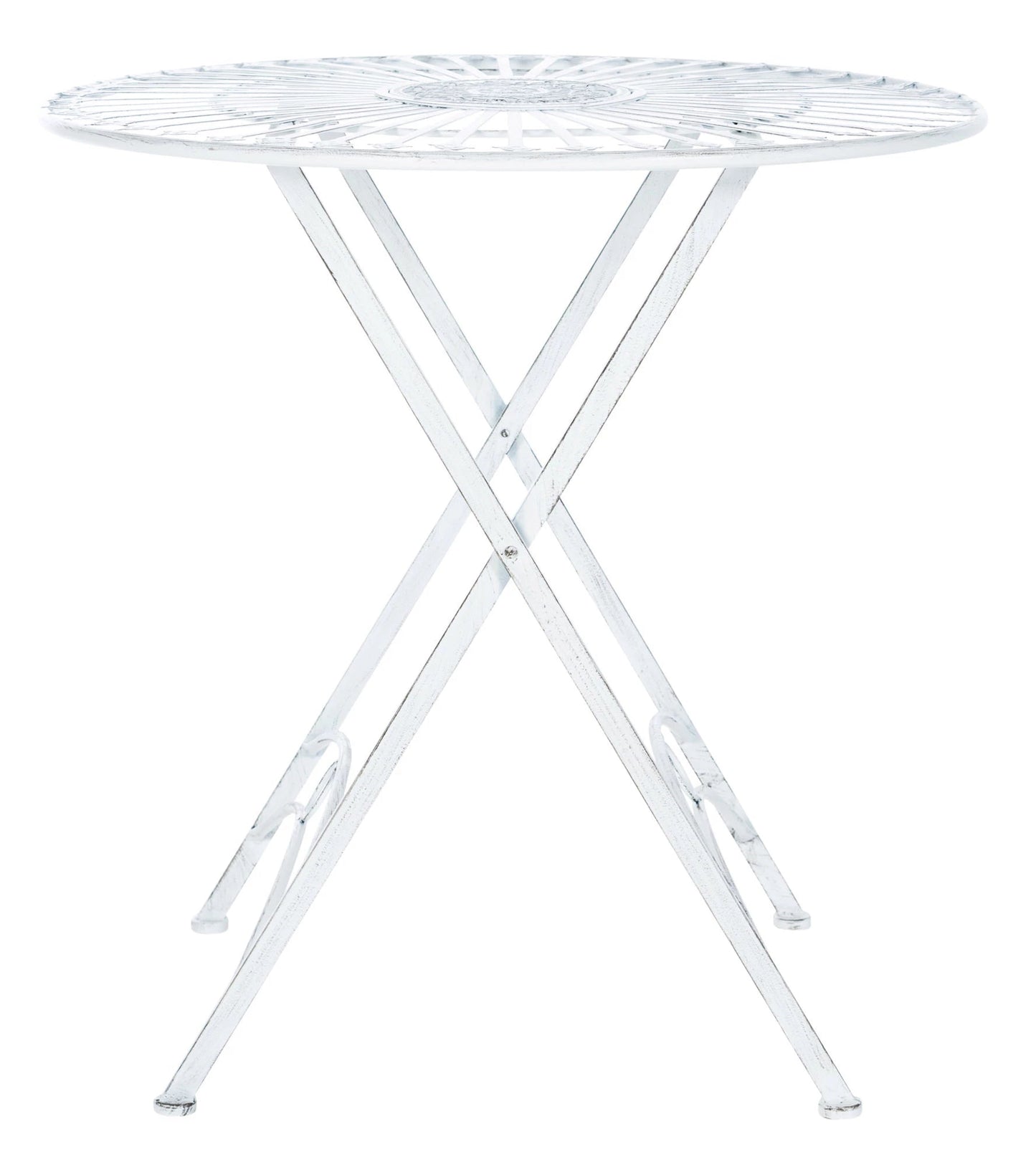 In And OutdoorMatch Tuintafel Patricia - 71x71x71cm - Metalen Tafel - Antieke Stijl - Wit table legs