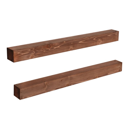 In And OutdoorMatch Wandplank Cruz - Set van 2 - 100x9x9 cm - Houtkleurig - Grenen - Modern Design Wandplank