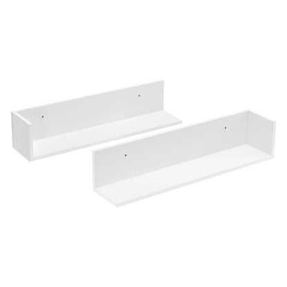 In And OutdoorMatch Wandplank Jamel - Set van 2 - 75x16,5x16,5 cm - Wit - Spaanplaat - Stijlvol design Wandplank