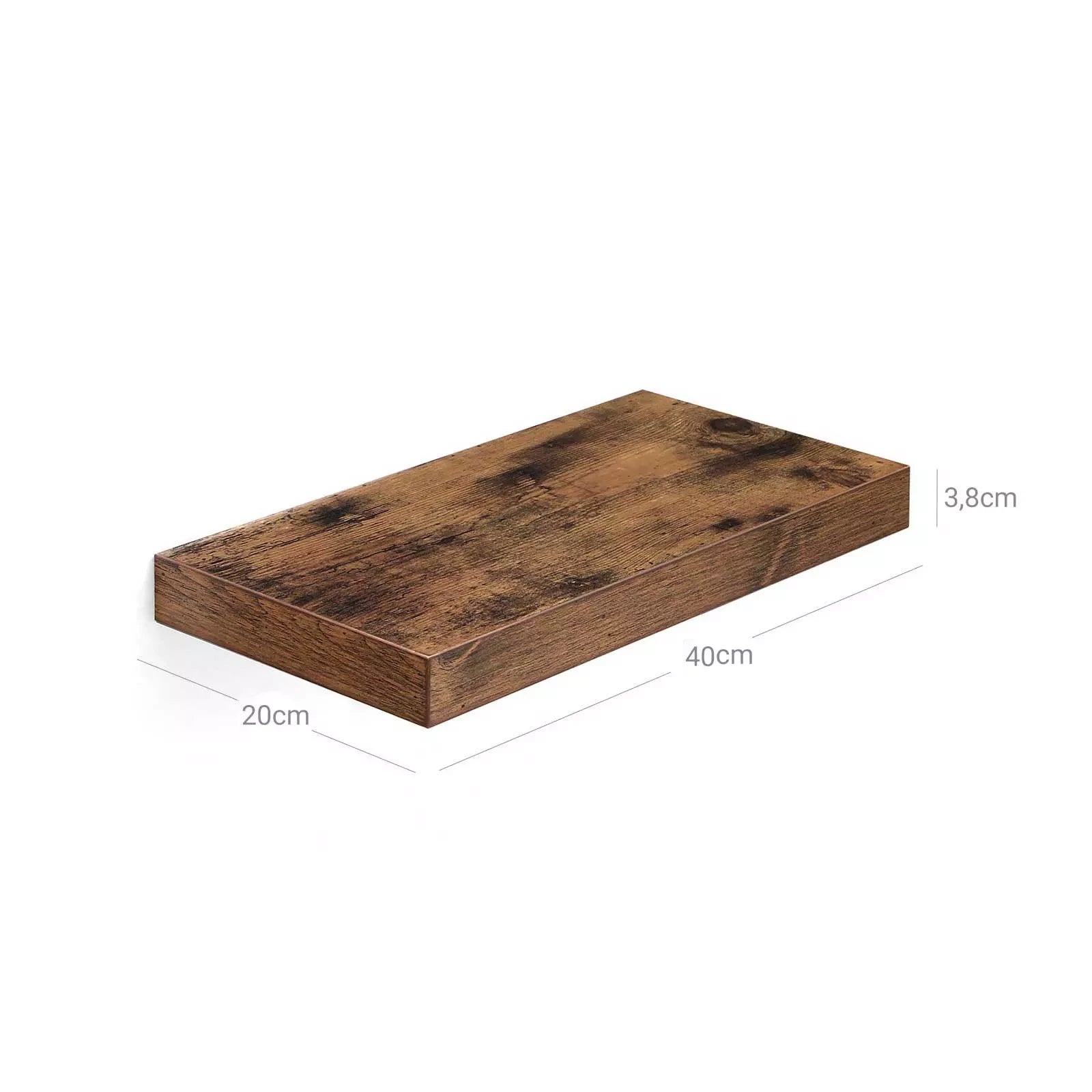 In And OutdoorMatch Wandplank Ofir Lonnie - Zwevend - Wandrek - Wandplank - Boekenplank - Fotoplank - Hout - 40x20cm Wandplank