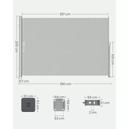 In And OutdoorMatch Zichtnet Hermina - 250x350cm lichtgrijs - Windscherm - Zichtdoek - Privacydoek - Hekwerk - Windbreekgaas - PVC winddoek Sunshade